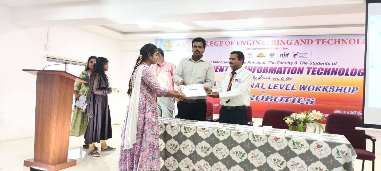 One national workshop on A.i and robotics