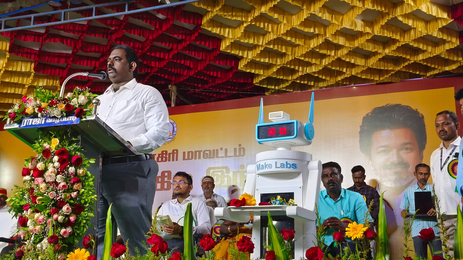 Krishnagiri District Collector Honoured with Make Academy's T2 Robot at Exhibition 2026
