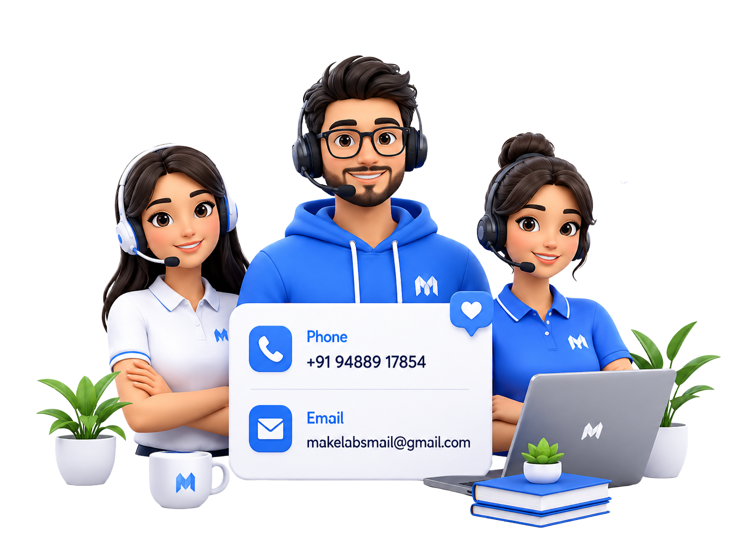 Make Labs contact and office communication illustration