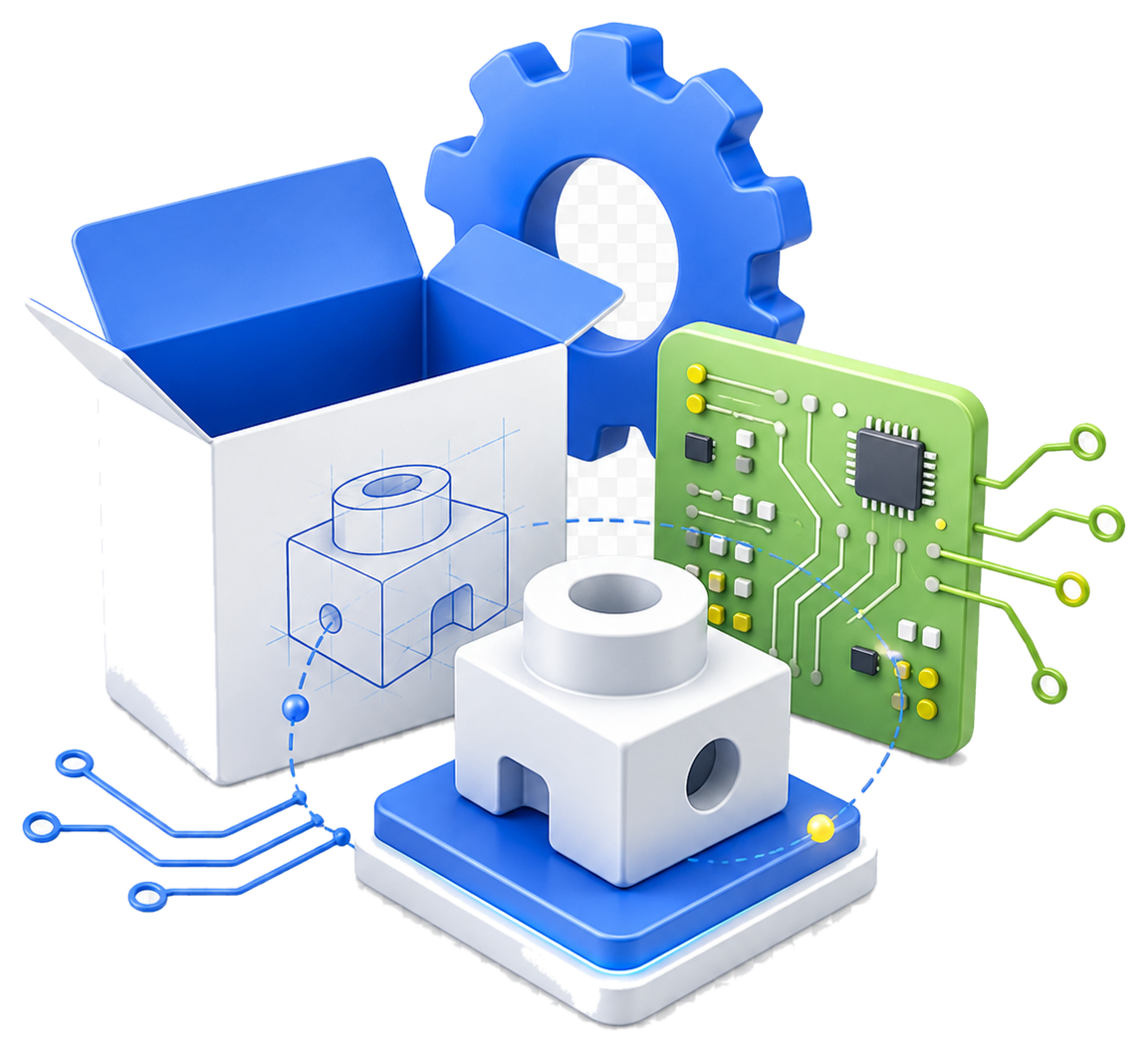 Product design and prototyping illustration