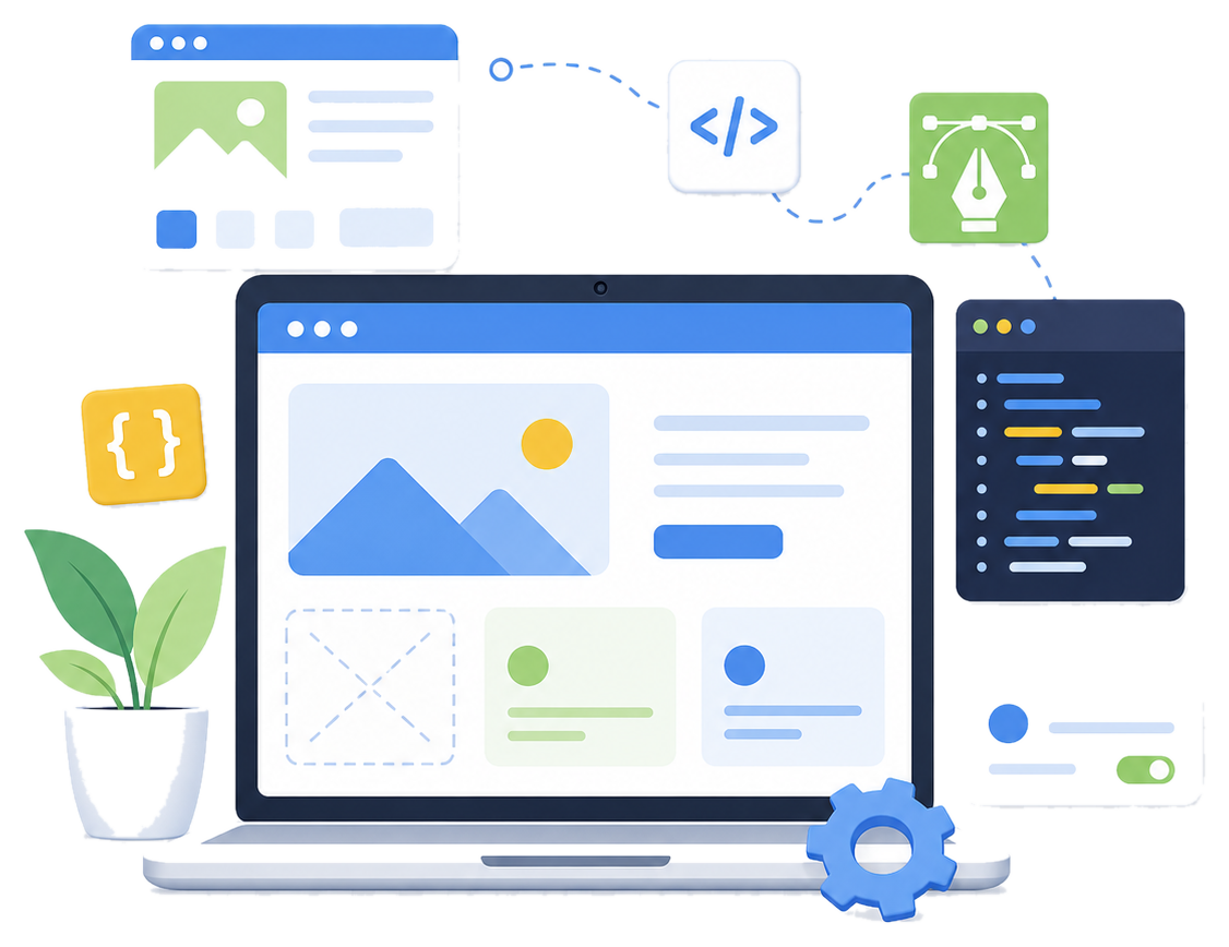 Web and application development illustration